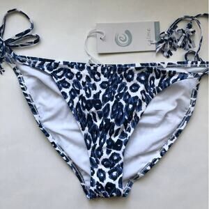 NWT Johnny Was Calme Blue Tiger String Bikini Bottom Sz L